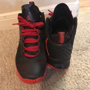 Black and red Jordans